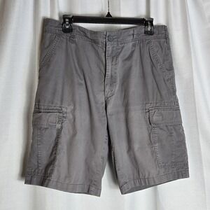Boca Classics Y2K‎ Cargo Shorts Men Size 34 Gray 100% Cotton Cargo Pocket Preppy